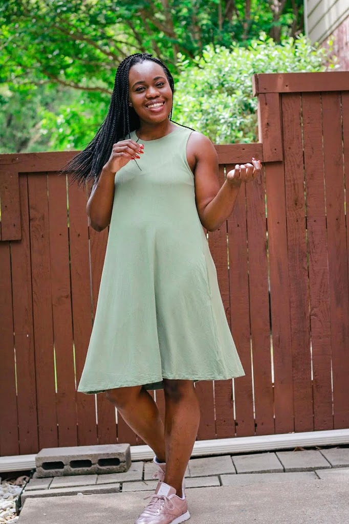 Green Swing Dress For Spring